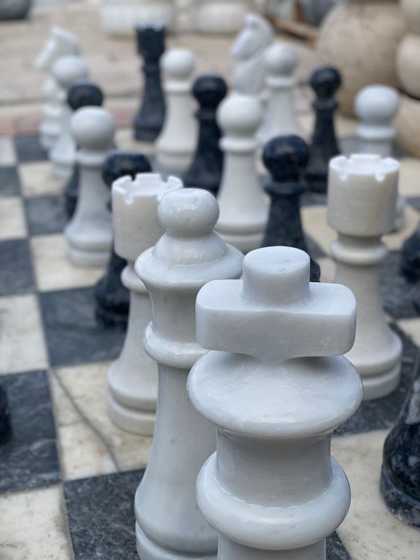 Décoration d'échecs en marbre