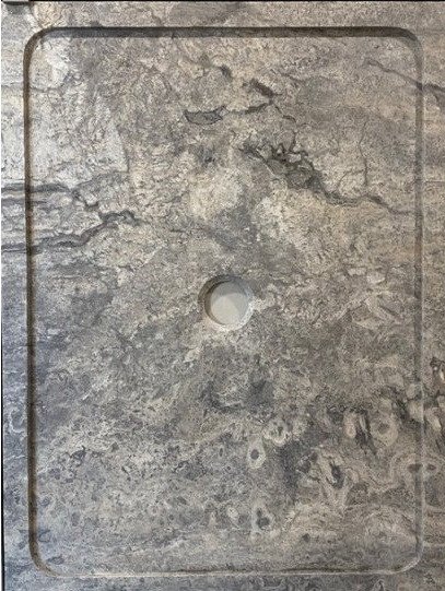 Receveur de douche en travertin argenté (Commande spéciale)