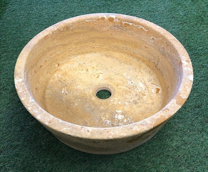 Vasque en Travertin Jaune Fait Main 42 x 13 cm