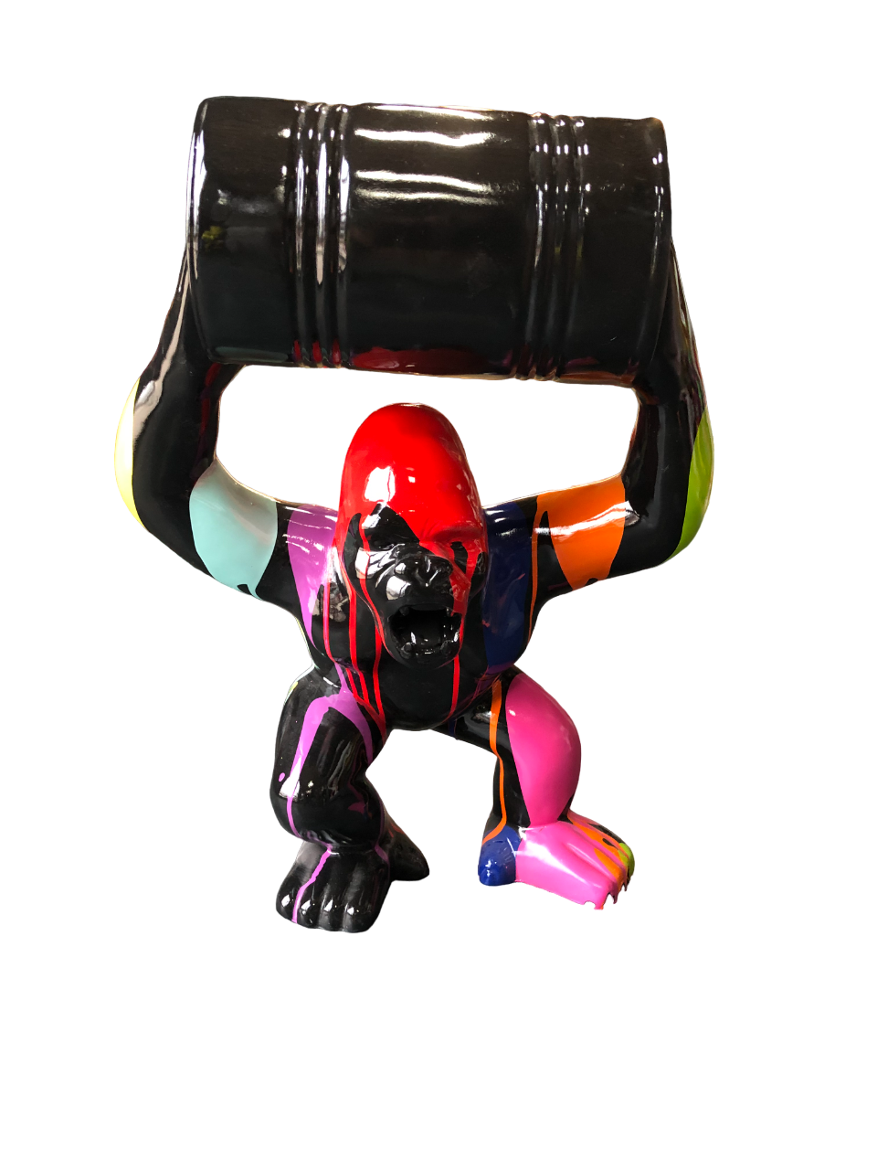 STATUE DE GORILE DÉCHET NOIR 42 x 33 x 17